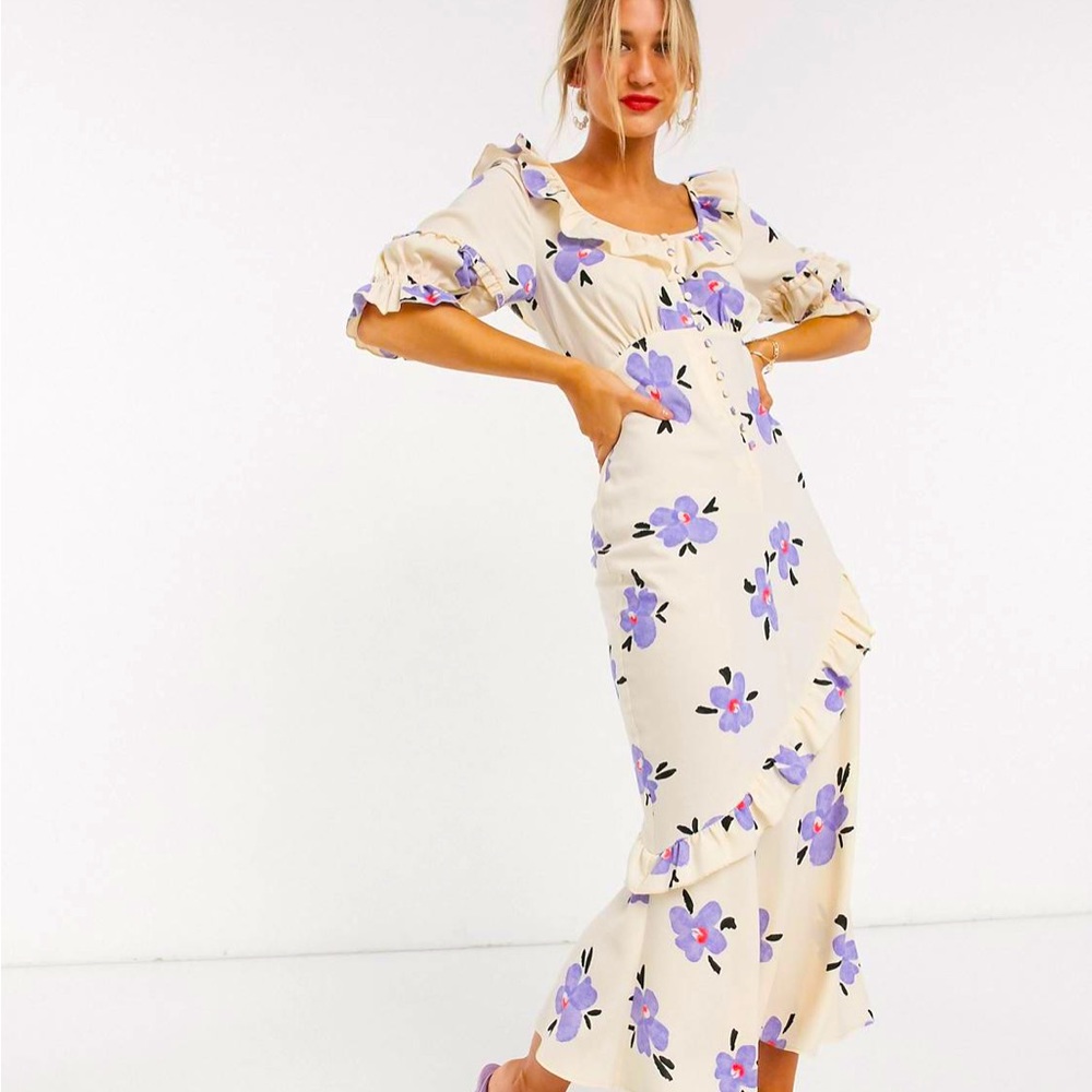 ASOS DESIGN floral midi tea dress